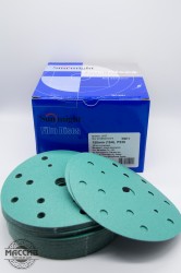 Круг шлифовальный. SUNMIGHT 150 ММ Р80 15 ОТВ. Зеленый.